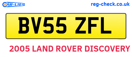 BV55ZFL are the vehicle registration plates.