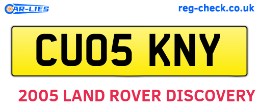 CU05KNY are the vehicle registration plates.