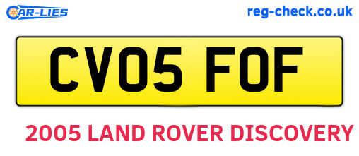 CV05FOF are the vehicle registration plates.