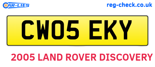 CW05EKY are the vehicle registration plates.