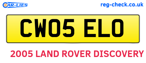 CW05ELO are the vehicle registration plates.