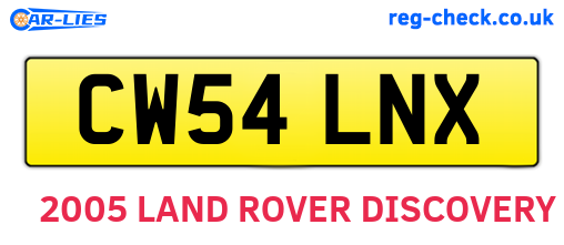 CW54LNX are the vehicle registration plates.