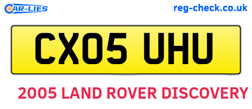 CX05UHU are the vehicle registration plates.