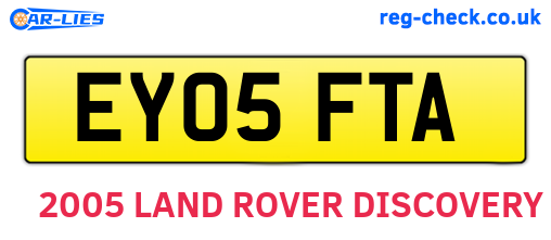 EY05FTA are the vehicle registration plates.