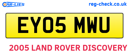 EY05MWU are the vehicle registration plates.