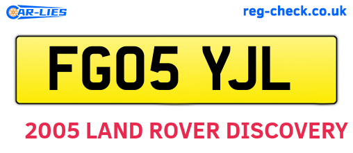 FG05YJL are the vehicle registration plates.