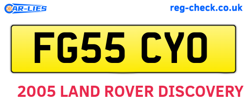 FG55CYO are the vehicle registration plates.