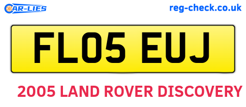 FL05EUJ are the vehicle registration plates.