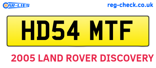 HD54MTF are the vehicle registration plates.