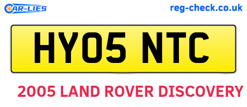 HY05NTC are the vehicle registration plates.