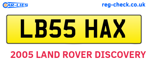 LB55HAX are the vehicle registration plates.