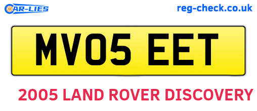 MV05EET are the vehicle registration plates.