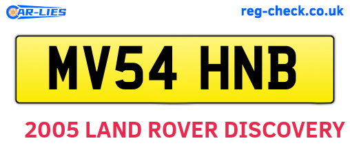 MV54HNB are the vehicle registration plates.