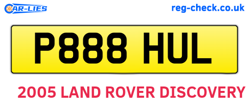 P888HUL are the vehicle registration plates.