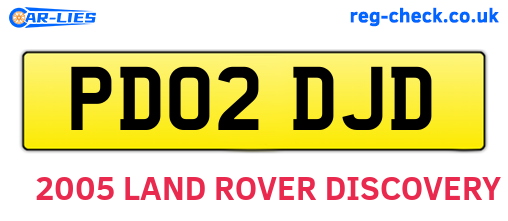 PD02DJD are the vehicle registration plates.