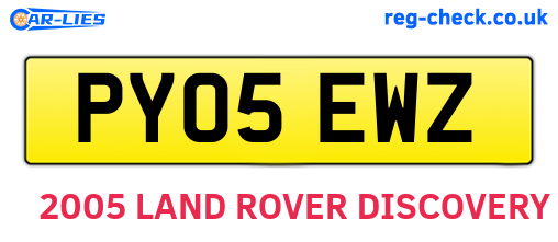 PY05EWZ are the vehicle registration plates.