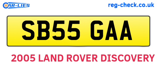 SB55GAA are the vehicle registration plates.
