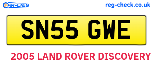 SN55GWE are the vehicle registration plates.