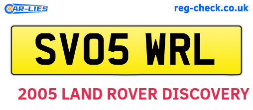 SV05WRL are the vehicle registration plates.