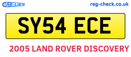 SY54ECE are the vehicle registration plates.