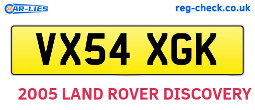 VX54XGK are the vehicle registration plates.
