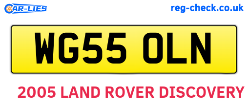 WG55OLN are the vehicle registration plates.