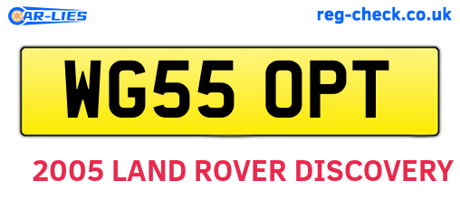 WG55OPT are the vehicle registration plates.