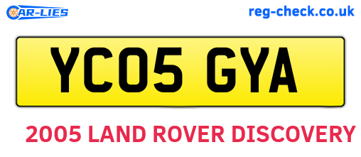 YC05GYA are the vehicle registration plates.