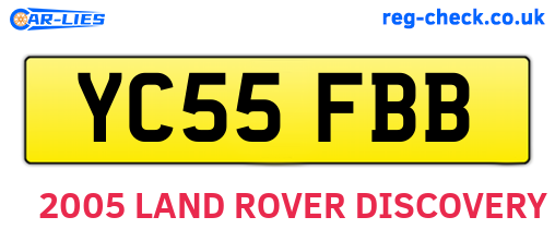 YC55FBB are the vehicle registration plates.