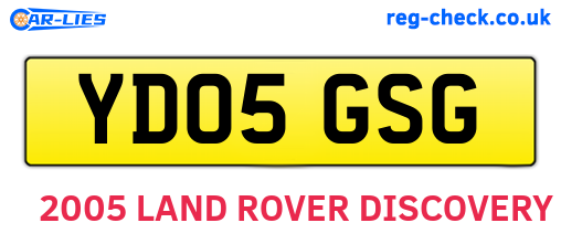 YD05GSG are the vehicle registration plates.