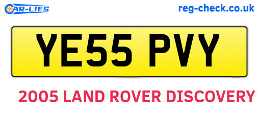 YE55PVY are the vehicle registration plates.