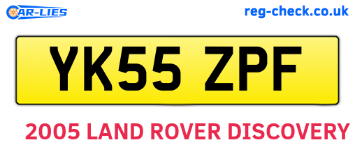 YK55ZPF are the vehicle registration plates.