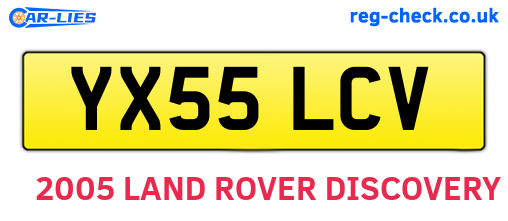 YX55LCV are the vehicle registration plates.