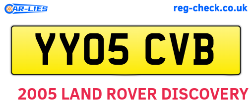 YY05CVB are the vehicle registration plates.