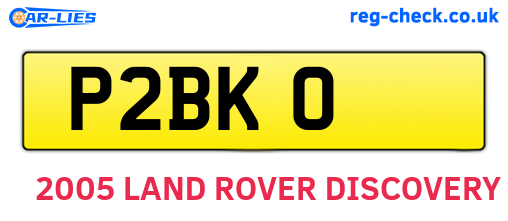 P2BKO are the vehicle registration plates.