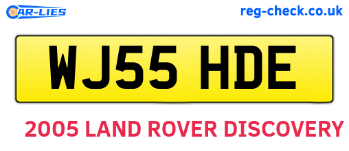 WJ55HDE are the vehicle registration plates.