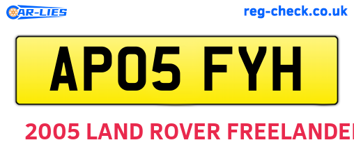 AP05FYH are the vehicle registration plates.