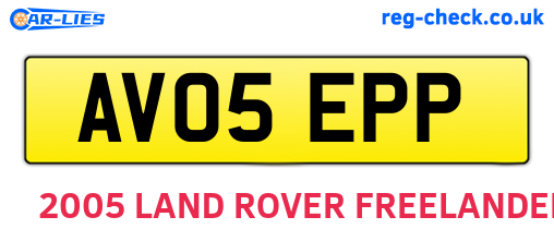 AV05EPP are the vehicle registration plates.