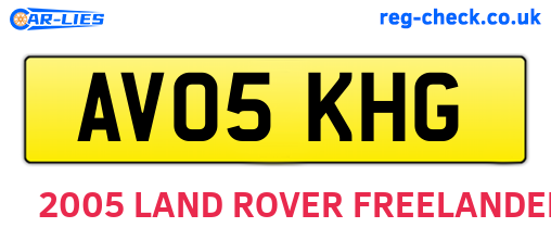 AV05KHG are the vehicle registration plates.
