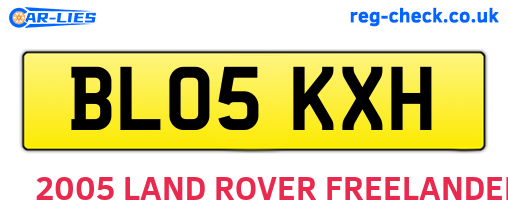 BL05KXH are the vehicle registration plates.
