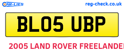 BL05UBP are the vehicle registration plates.