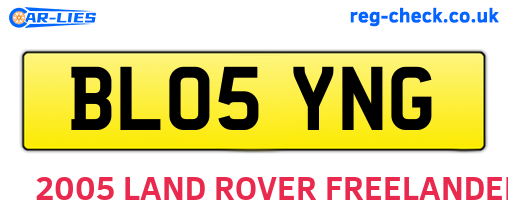 BL05YNG are the vehicle registration plates.