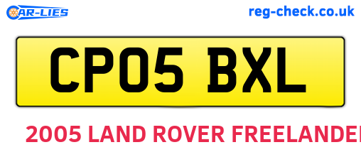 CP05BXL are the vehicle registration plates.