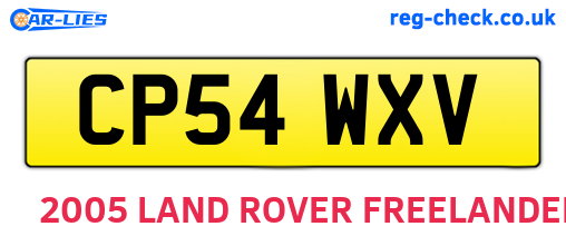 CP54WXV are the vehicle registration plates.
