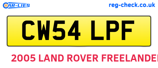 CW54LPF are the vehicle registration plates.