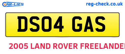 DS04GAS are the vehicle registration plates.