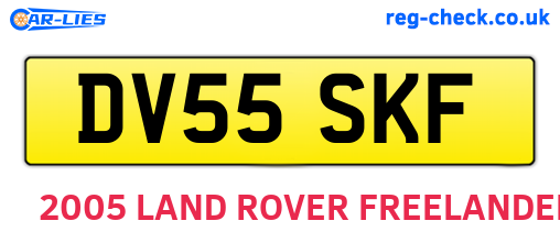 DV55SKF are the vehicle registration plates.