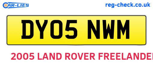 DY05NWM are the vehicle registration plates.