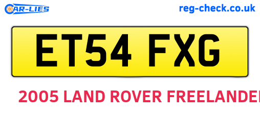 ET54FXG are the vehicle registration plates.