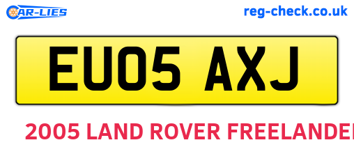 EU05AXJ are the vehicle registration plates.